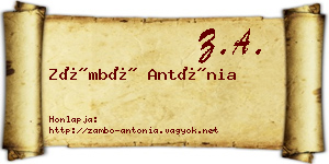 Zámbó Antónia névjegykártya