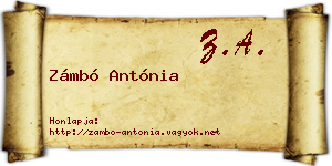 Zámbó Antónia névjegykártya